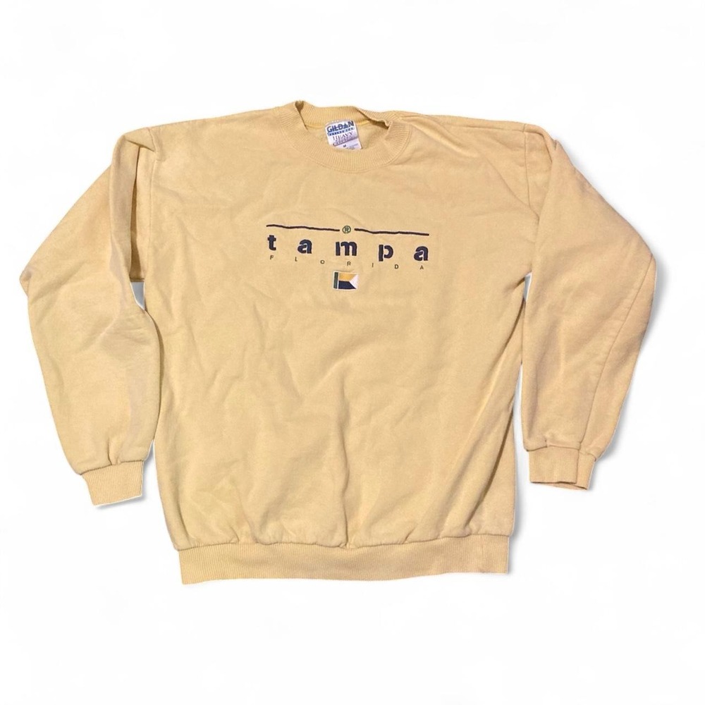 Vintage 90s/00s Tampa Florida crewneck Lemon fleece M/19.5